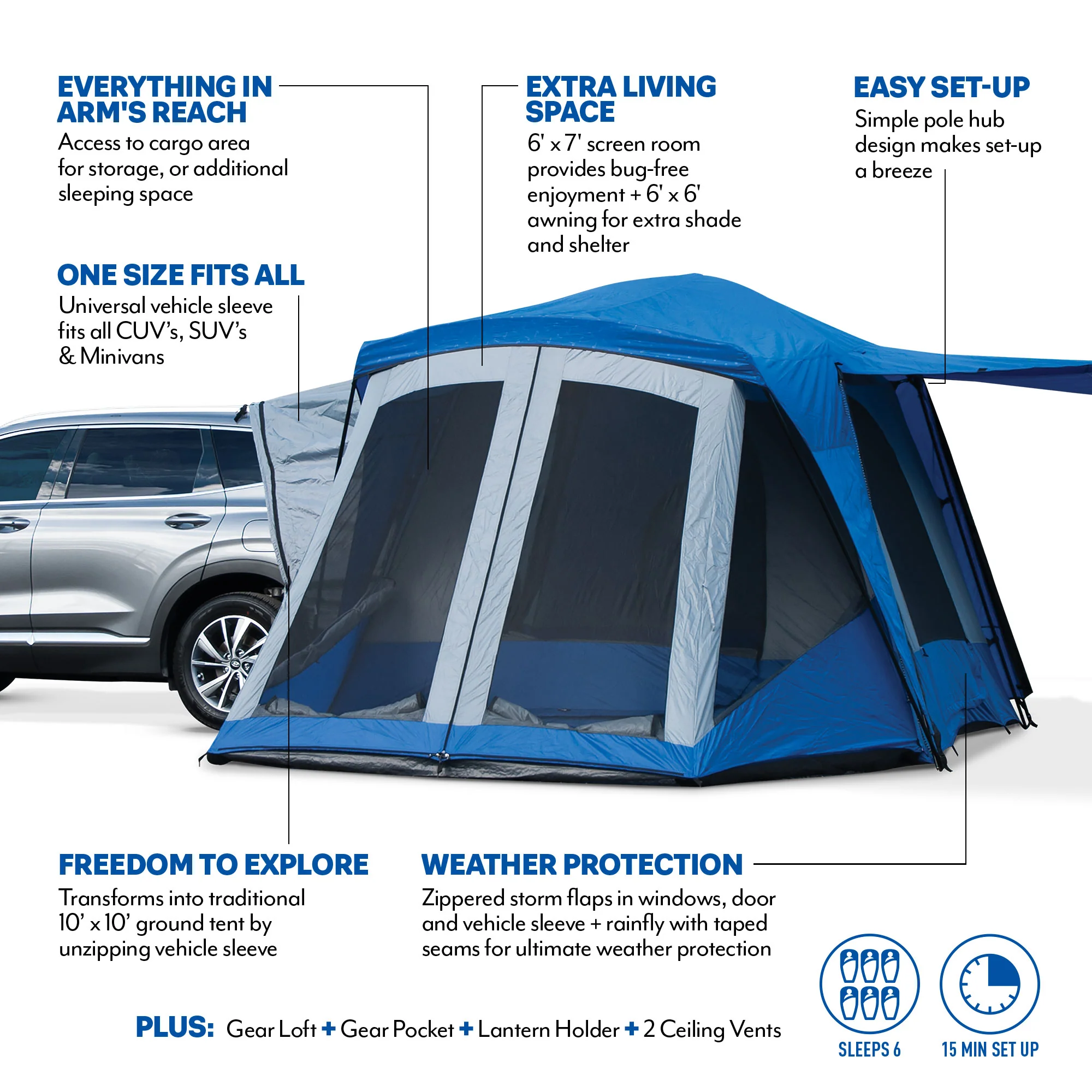 Sportz SUV Tent with Screen Room & Footprint Bundle - Image 4